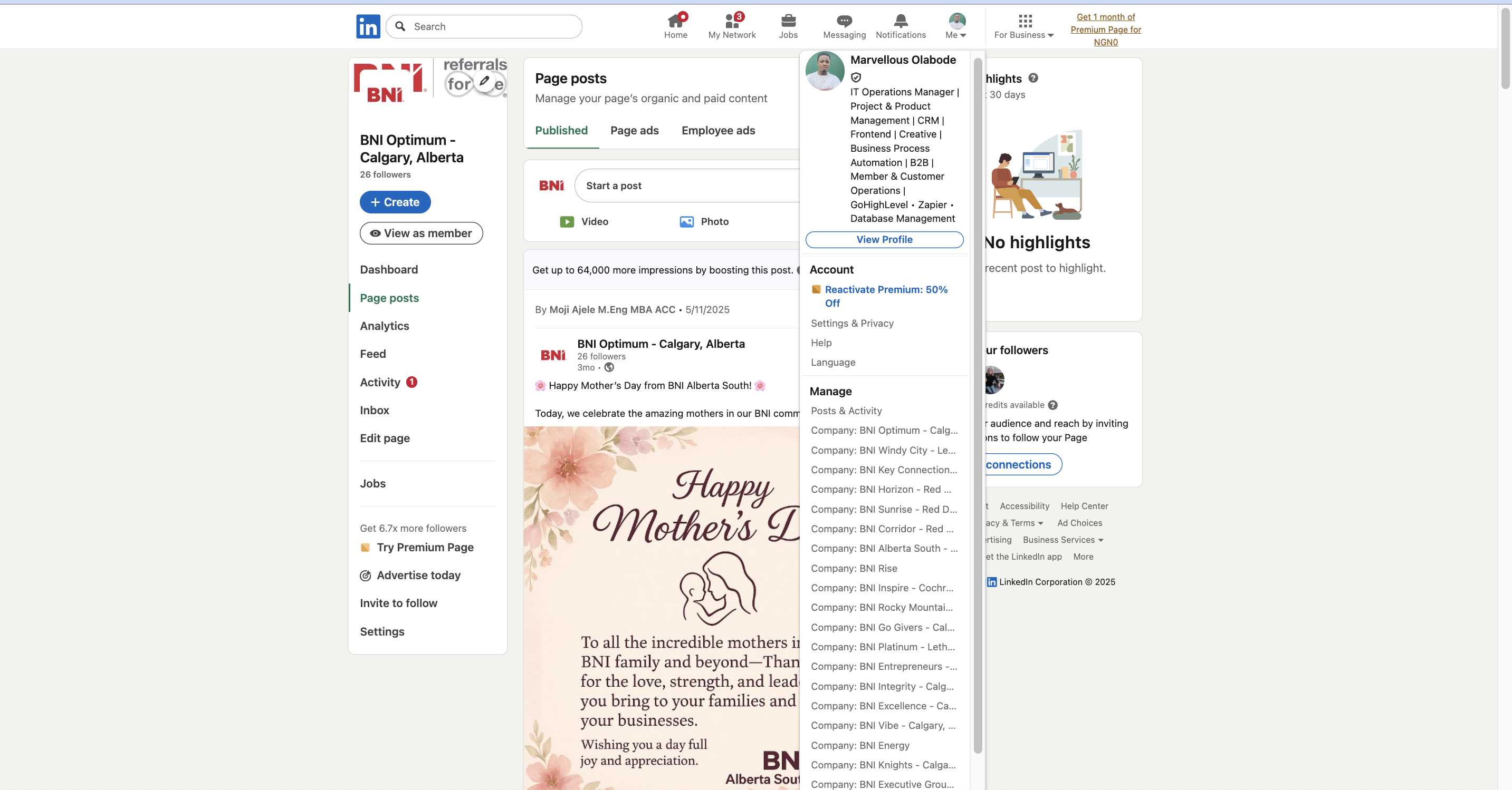 BNI Alberta South – LinkedIn Management & Growth Strategy
