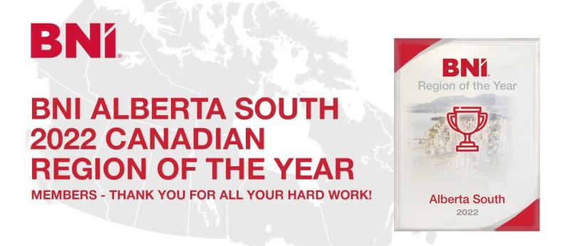 BNI Alberta South – Region of the Year Award (2022)